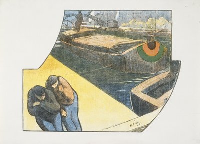 बोउरोचे के नि: शुल्क उत्पादन थियेटर के लिए कार्यक्रम, दिलों की घाटी, 1893 (रंगों में लिथोग्राफ) द्वारा हेनरी गेब्रियल इबल्स